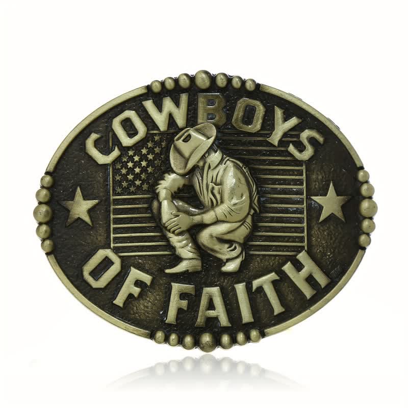 Cintura in pelle con fibbia "Cowboys Of Faith" fai da te da uomo - image 2