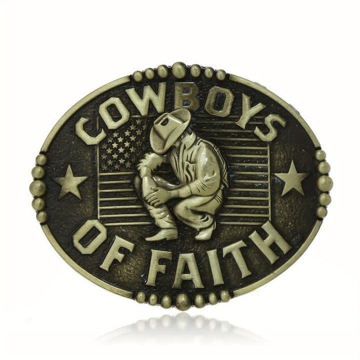 Cintura in pelle con fibbia "Cowboys Of Faith" fai da te da uomo - image 2
