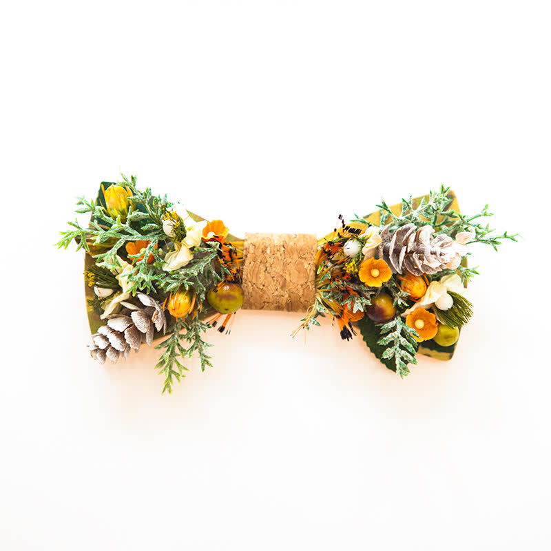 Papillon in legno con bouquet arancione della foresta da uomo - Arancia - image 0