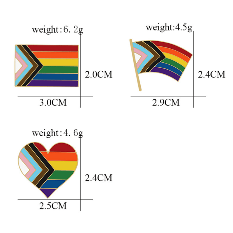 Spilla con bandiera arcobaleno "Show Your Pride" da 3 pezzi - image 5
