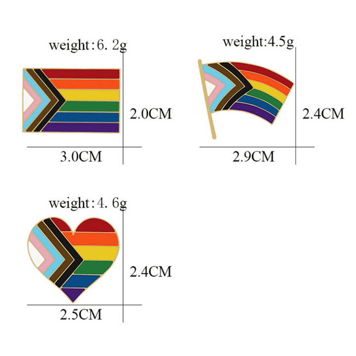 Spilla con bandiera arcobaleno "Show Your Pride" da 3 pezzi - image 5