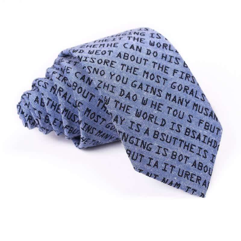 Cravatta casual creativa da uomo con lettere inglesi - Blu - image 12