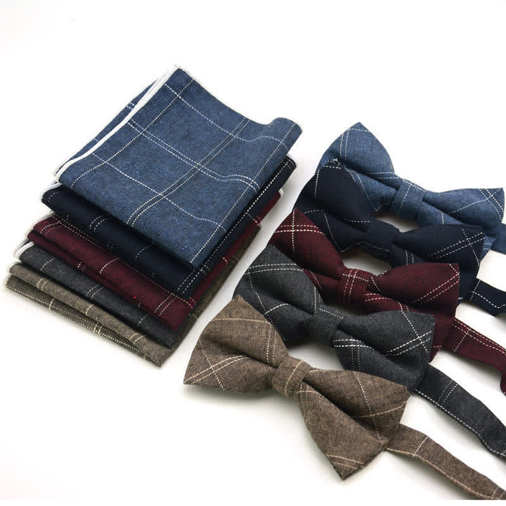 Set di 2 papillon classici a quadri da uomo - image 1