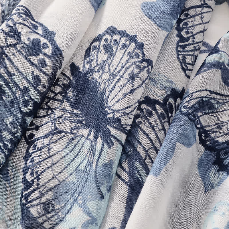 Sciarpa sottile con nappe floreali a farfalla da donna - image 4