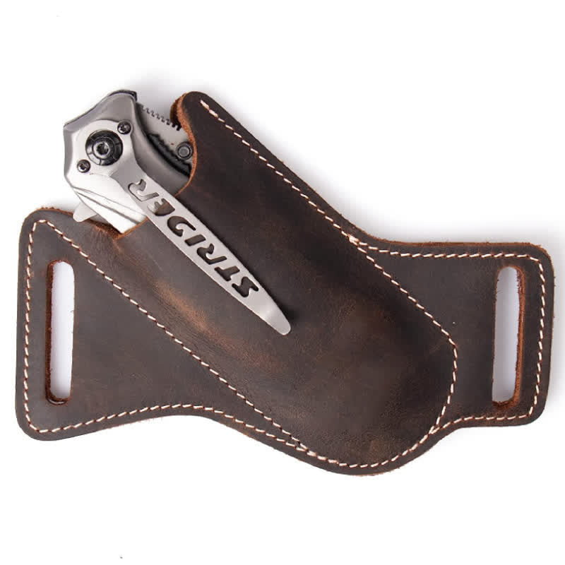 EDC Coltello pieghevole Fodero Fondina in pelle Cintura Borsa - image 2