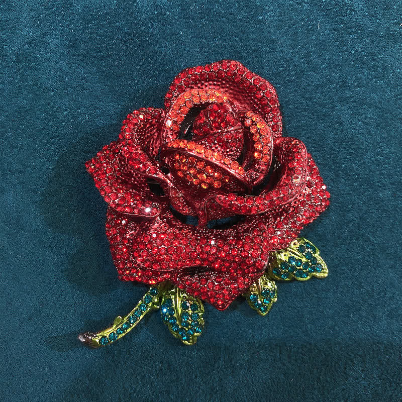 Spilla da donna con strass rosa di classe - Rosso - image 0