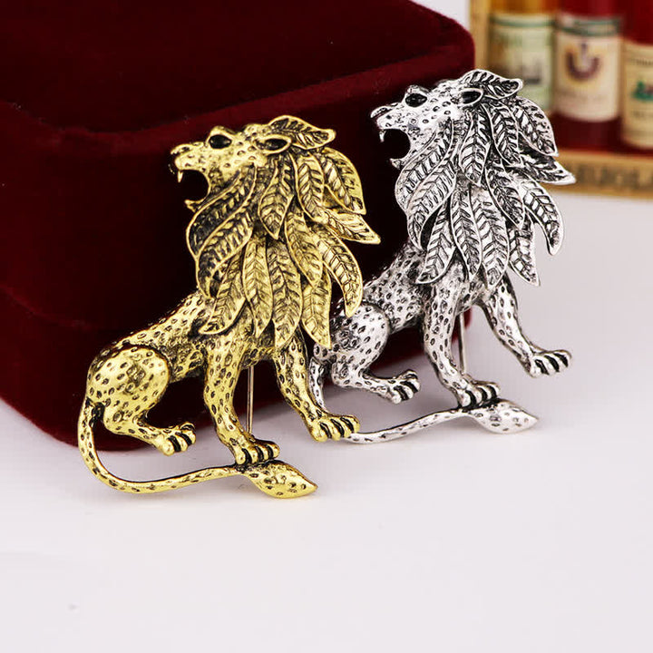 Spilla da uomo antica retrò a forma di leone - image 1
