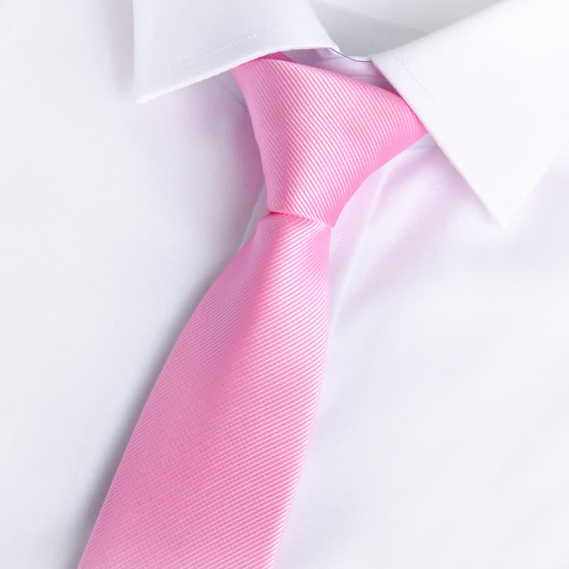 Cravatta regolabile con cerniera tinta unita da uomo - Rosa - image 14