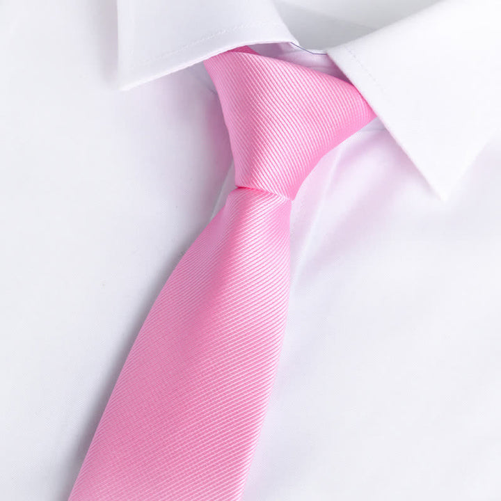 Cravatta regolabile con cerniera tinta unita da uomo - Rosa - image 14