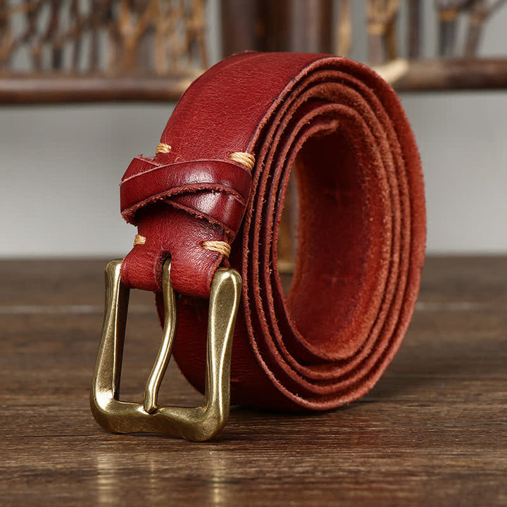 Cintura in pelle vintage da uomo con intaglio crack - image 12
