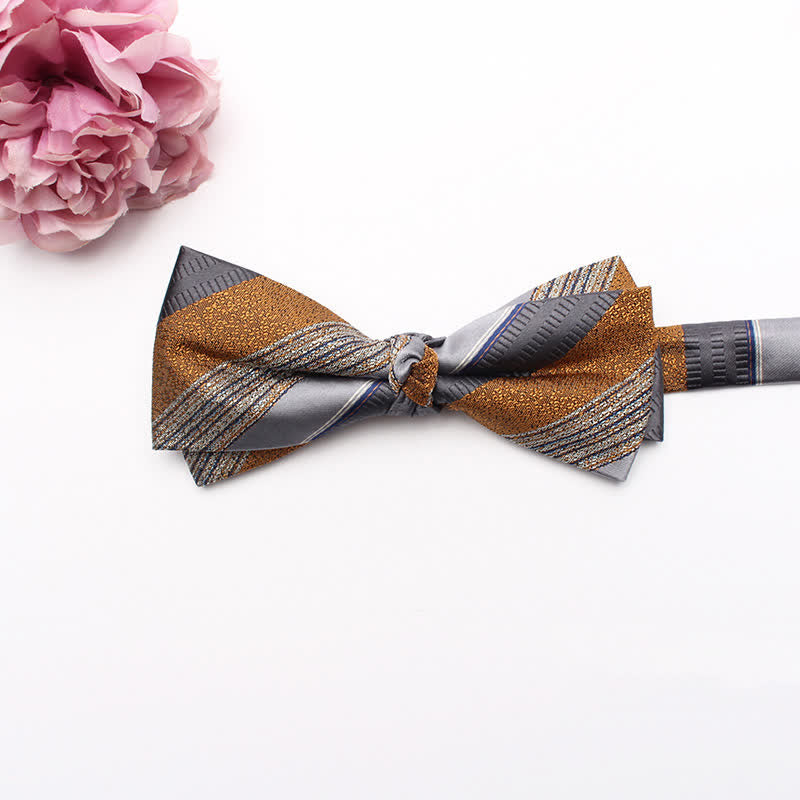 Papillon geometrico da ufficio per uomo - Grigio e Perù - image 14