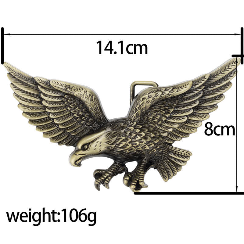 Cintura in pelle con fibbia grande aquila volante da uomo - image 1