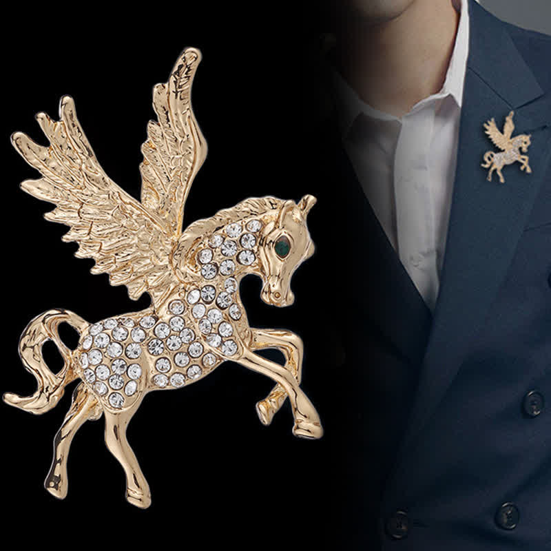 Spilla vintage da uomo con ali di Pegaso - image 0