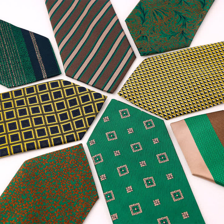 Cravatta da uomo serie verde e giallo fresco - image 1