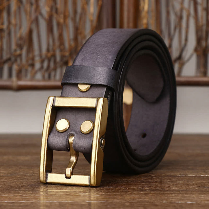 Cintura in pelle da uomo con borchie Tough Guy - Nero - 46 - image 5