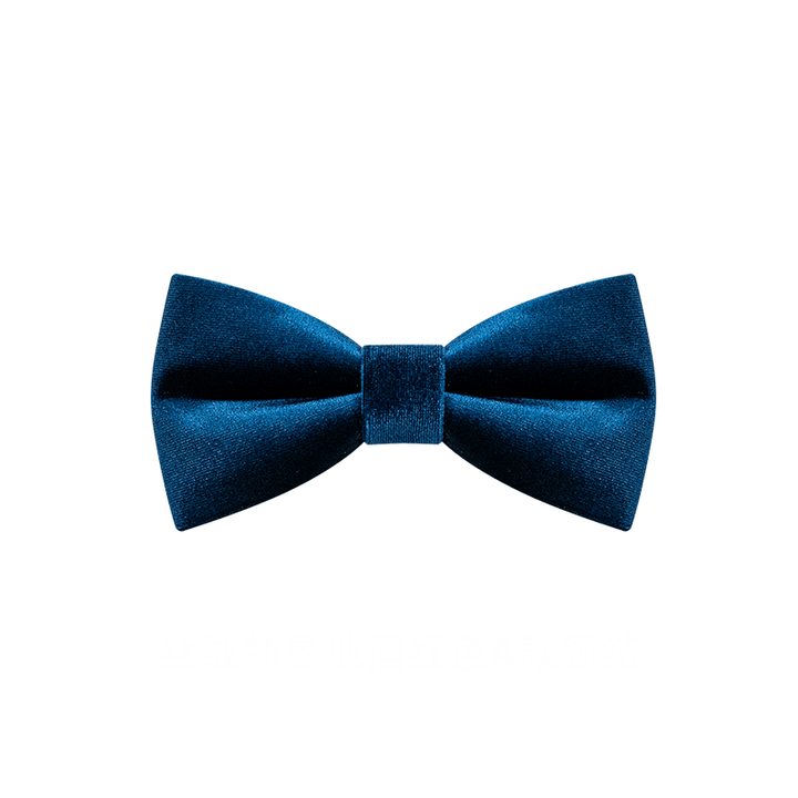 Papillon da uomo in velluto blu di Prussia tinta unita - image 6