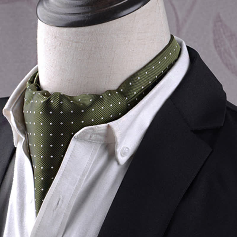 Cravatta OliveDrab con motivo a pois bianchi - Verde oliva - image 0