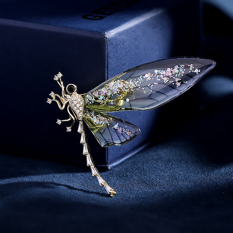 Spilla elegante a forma di libellula insetto da donna - Verde - image 0