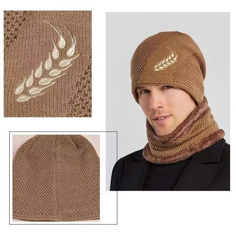 Set di 2 cappelli e scaldacollo con ricamo a forma di grano - image 5