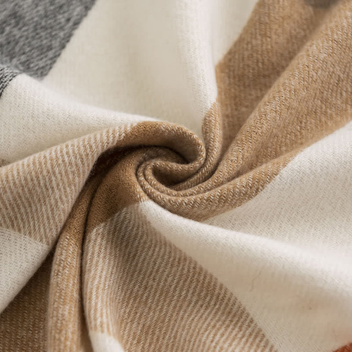 Sciarpa in cashmere imitazione a quadri di classe da donna - image 9