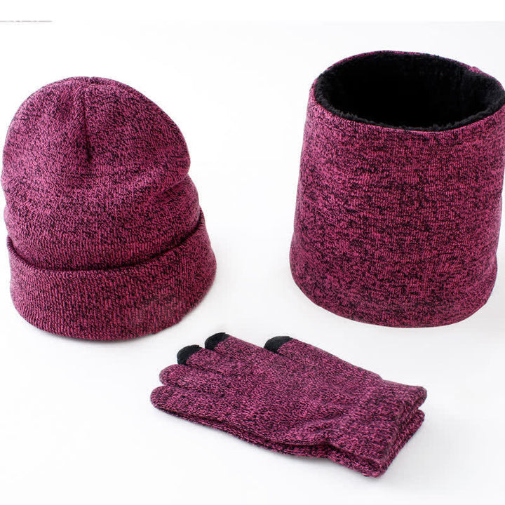 Set di 3 caldi cappelli, sciarpe e guanti touchscreen - Rosa rossa - Misura M (22"-22 7/8") - image 16