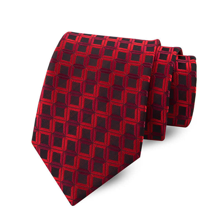 Cravatta da uomo con geometria nobile color bordeaux - Borgogna - image 0