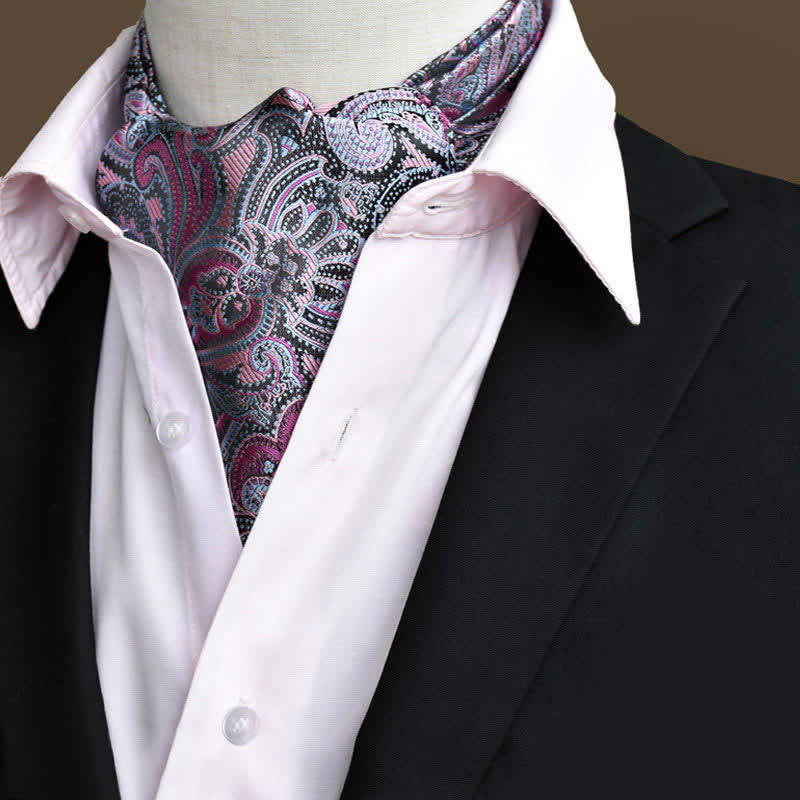 Cravatta Paisley Ascot floreale DarkMagenta Leisure Prom Gents - Magenta scuro - image 0
