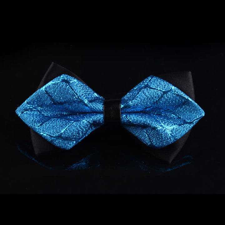 Papillon da smoking a punta con diamanti scintillanti da uomo - Blu - image 3