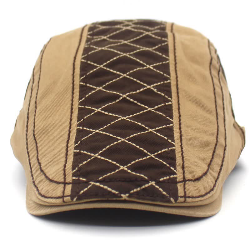 Berretto con ricamo vintage a quadri patchwork - image 1