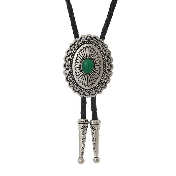 Cravatta Bolo in stile tribale in pietra naturale verde - Pietra verde - image 0