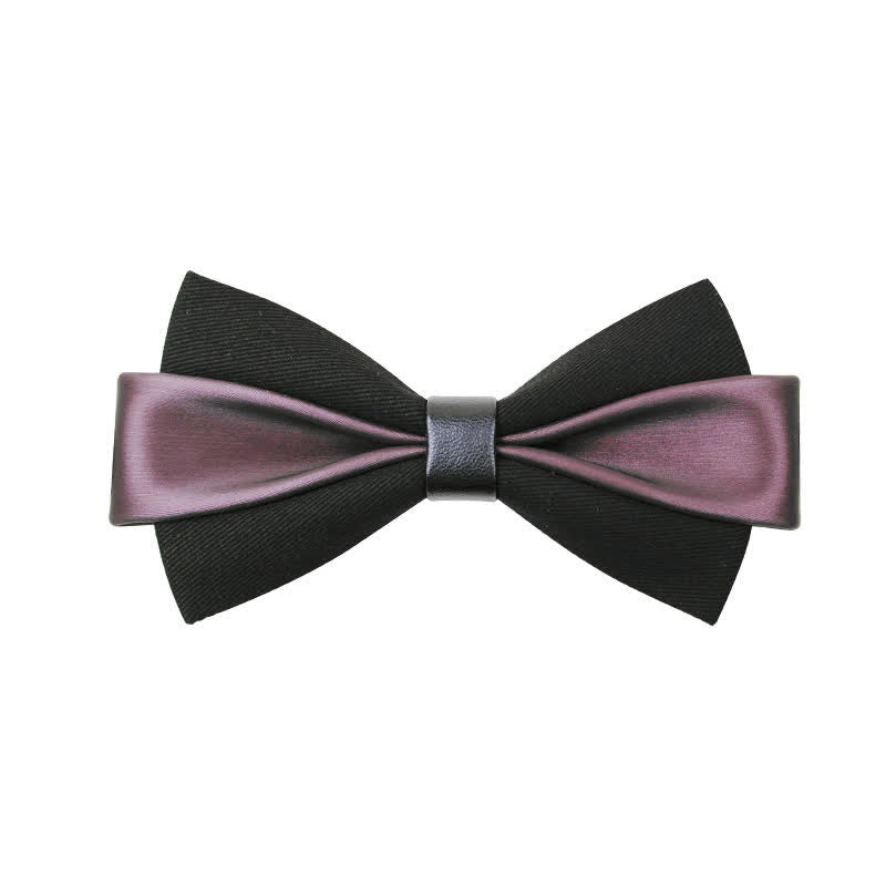 Papillon in pelle PU bicolore da uomo - Viola - image 5