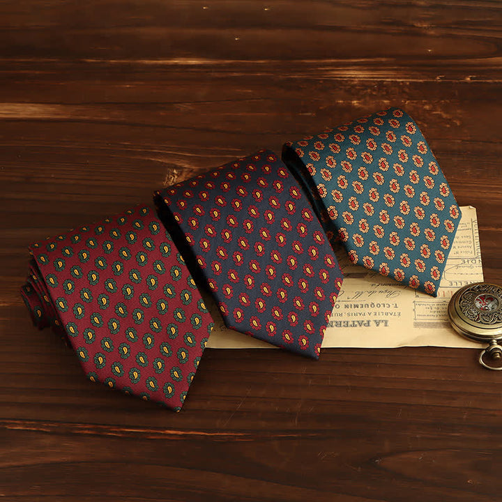 Cravatta da uomo con motivo floreale micro paisley - image 1