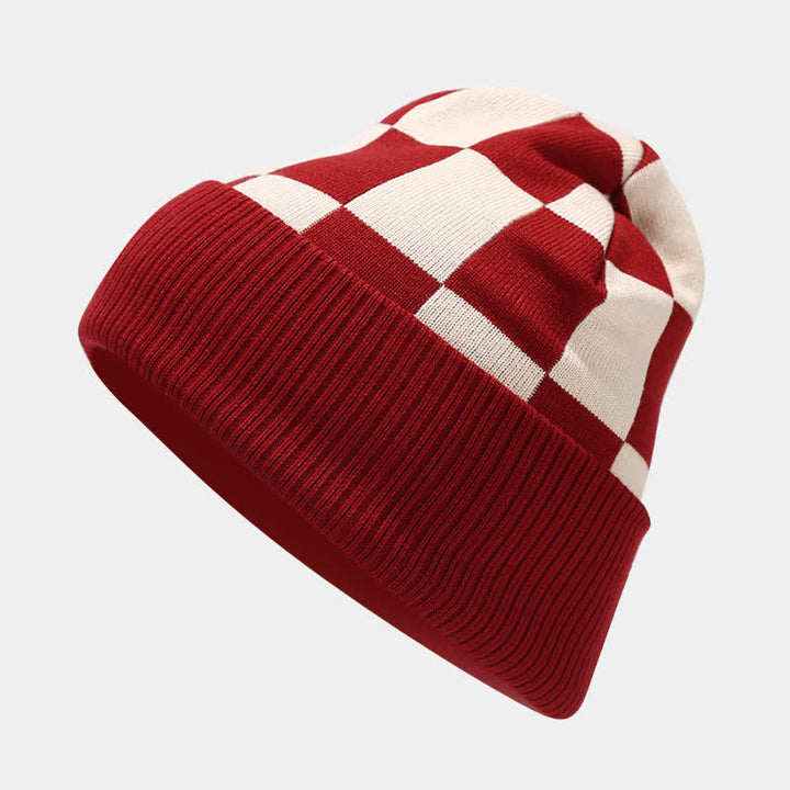 Set di 3 cappelli, sciarpe e guanti a quadri a scacchi unisex - image 6