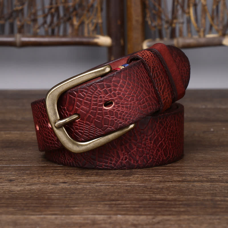Cintura da uomo in pelle di serpente con grana Serpentine - image 8