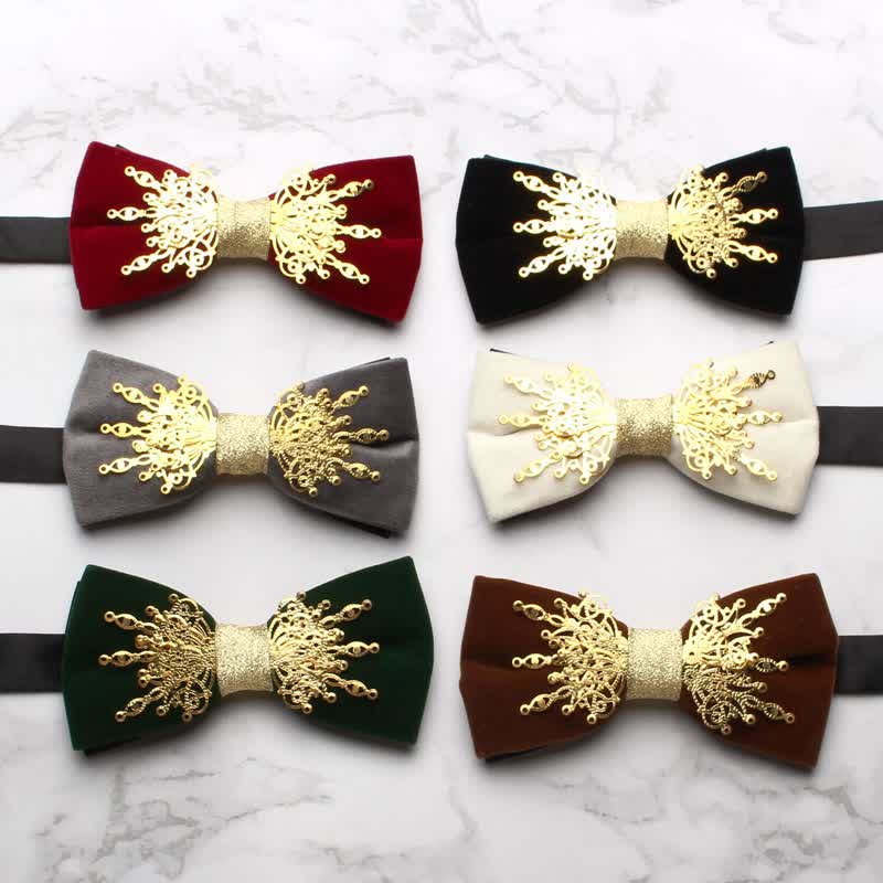 Papillon in velluto con motivo a mosaico Bling Sunburst da uomo - image 0