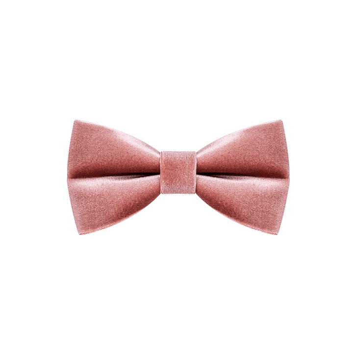 Papillon in velluto tinta unita rosa antico da uomo - image 6