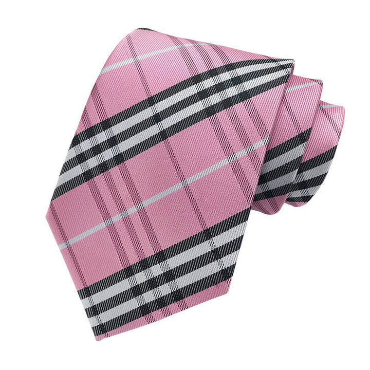 Cravatta scozzese a quadri da uomo - Rosa - image 12
