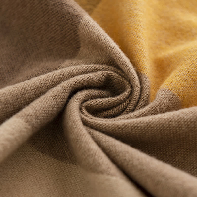 Sciarpa con nappe a quadri e scialle caldo da donna - image 8