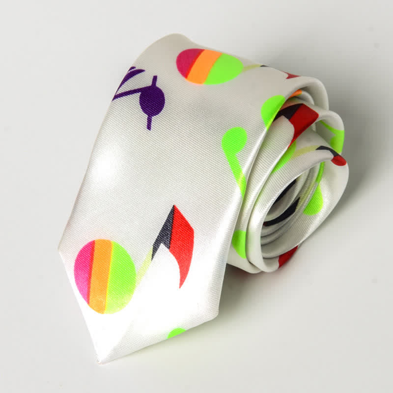 Cravatta da uomo con nota musicale per pianoforte - Nota bianca e colorata - image 9