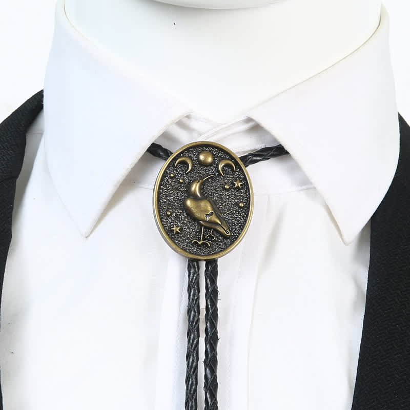 Semplice cravatta Bolo con stelle, luna e uccello alla moda - image 1