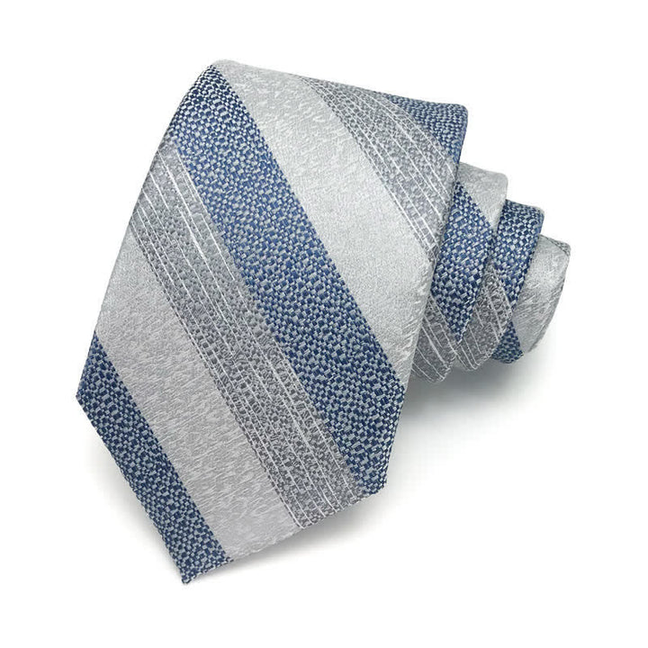 Cravatta a righe larghe da uomo - Bianco - image 10