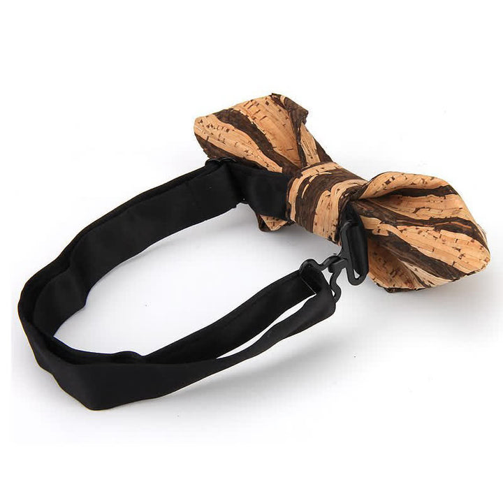 Papillon creativo da uomo in legno e sughero a punta - image 2