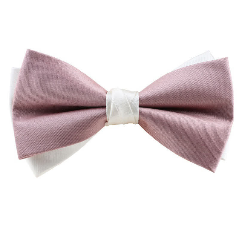 Papillon asimmetrico bicolore da uomo - Rosa e bianco - image 15