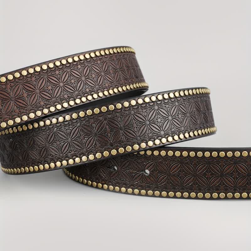 Cintura in pelle con fibbia ovale, stile retrò, da uomo, in argento - image 3