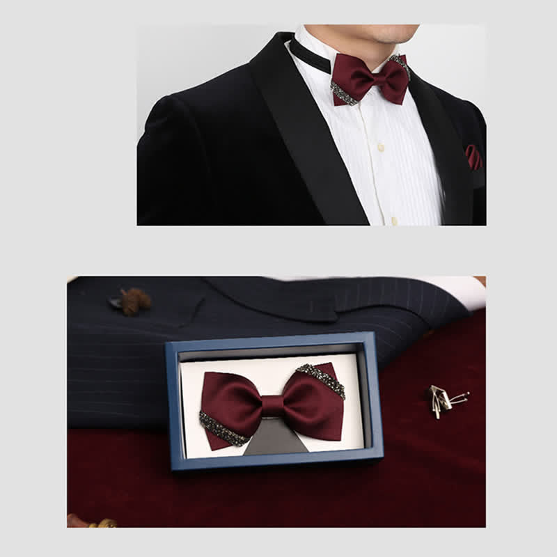 Papillon da sposa con strass di classe da uomo - image 1