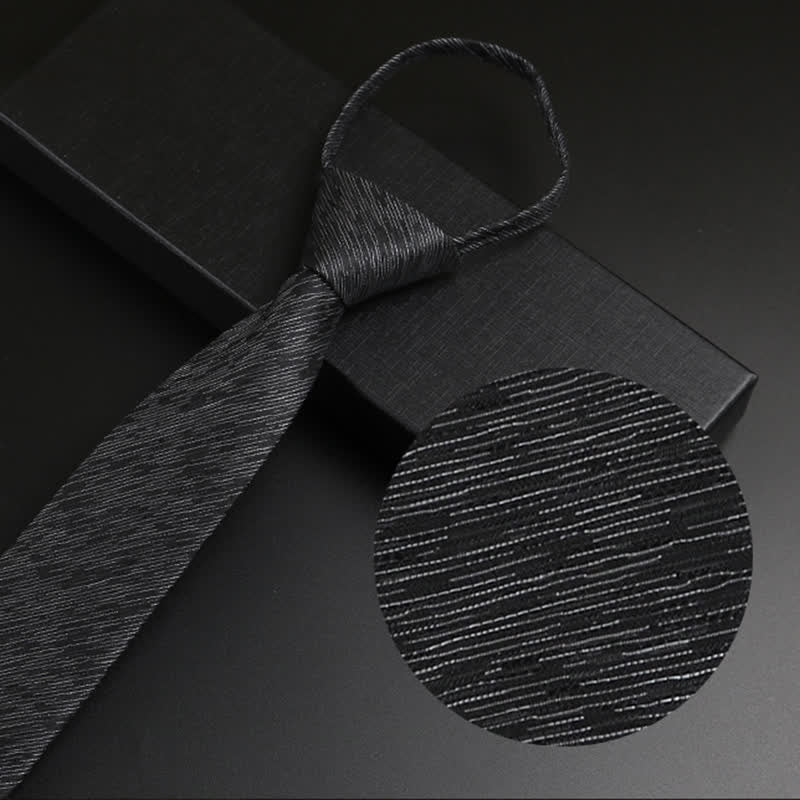Cravatta Horizon con cerniera blu-grigio da uomo - Nero - image 11
