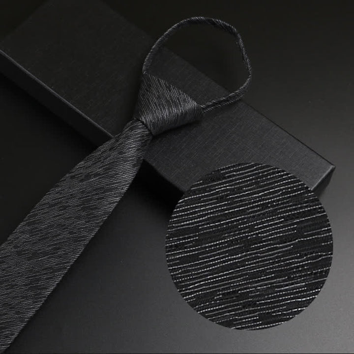 Cravatta Horizon con cerniera blu-grigio da uomo - Nero - image 11
