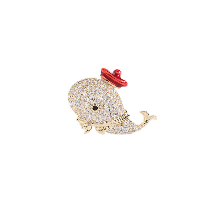 Spilla balena con strass marini da donna - image 3