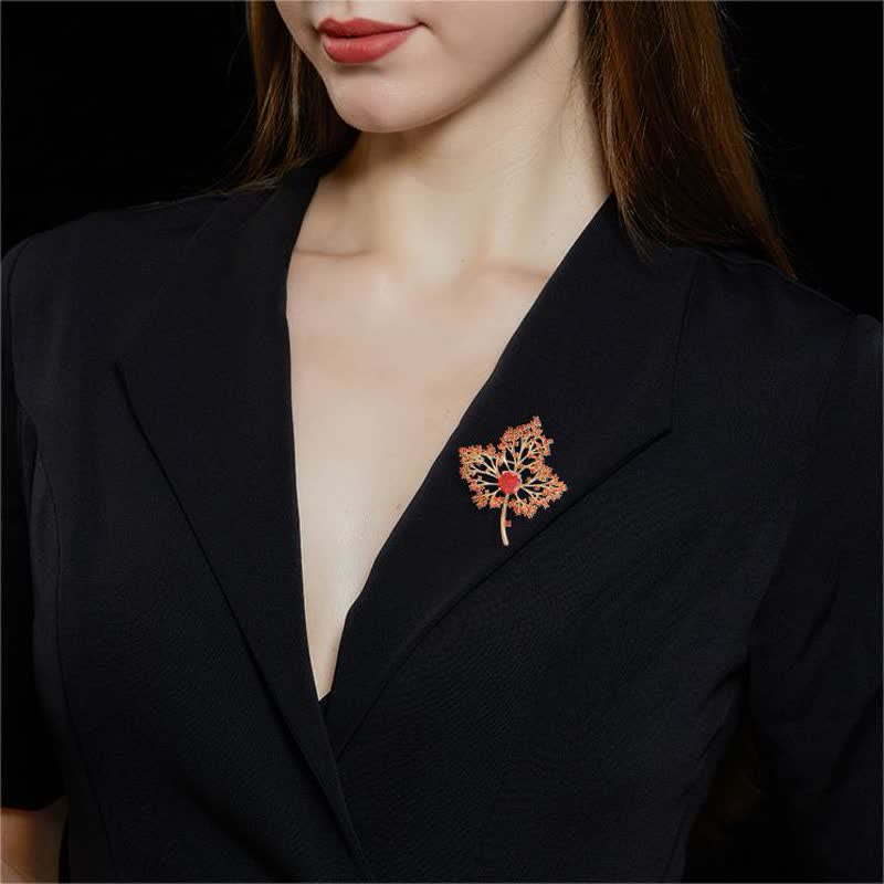 Spilla a forma di acero autunnale graziosa da donna - image 1