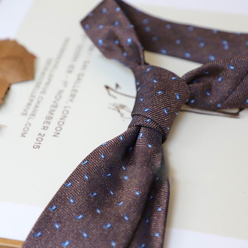 Cravatta da uomo con motivo Paisley a righe della serie Coffee Colors - Stile n. 8 - image 11